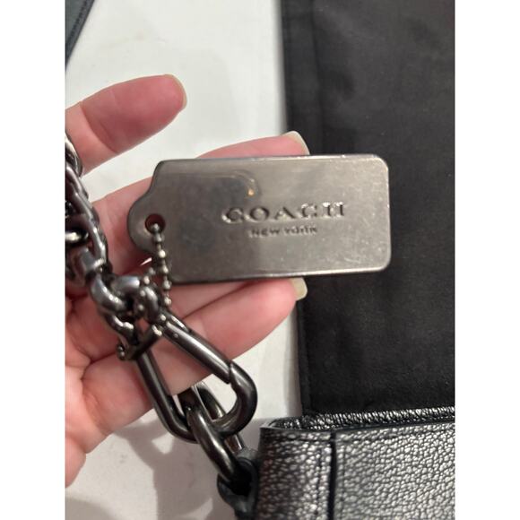 Coach Crosstown Crossbody metallic turnkey chain/leather strap tag minimalist - Picture 7 of 11